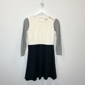 Ann Taylor Loft Petites Long Sleeve Bodycon Colorblock Dress